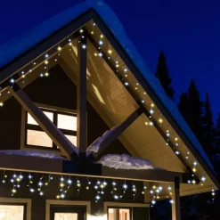Stalattite luminosa 20 m 490 LED cavo nero Stars Bicolore Bianco caldo e freddo