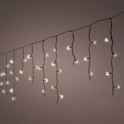 Stalattite luminosa 20 m 490 LED cavo nero Stars Bianco caldo