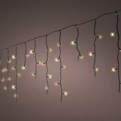 Stalattite luminosa 20 m 490 LED cavo nero Stars Bianco caldo dorato