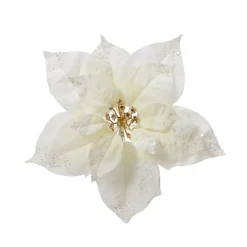 Stella di Natale di Natale su pinza (D25 cm) Purezza glitterata Bianco