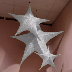 Stella di Natale gigante da appendere (D135 cm) Stella Argento