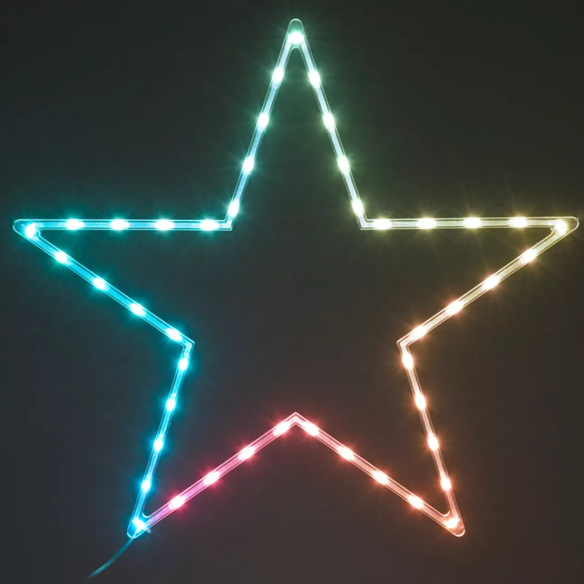 Stella luminosa al neon 45 LED H60 cm Star Multicolore