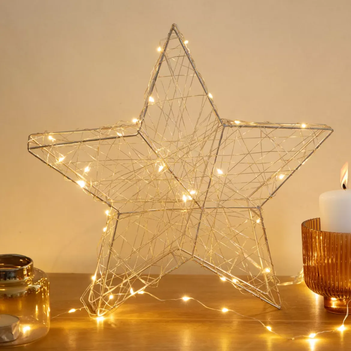 Stella luminosa Clissy a pile Bianco caldo 30 LED