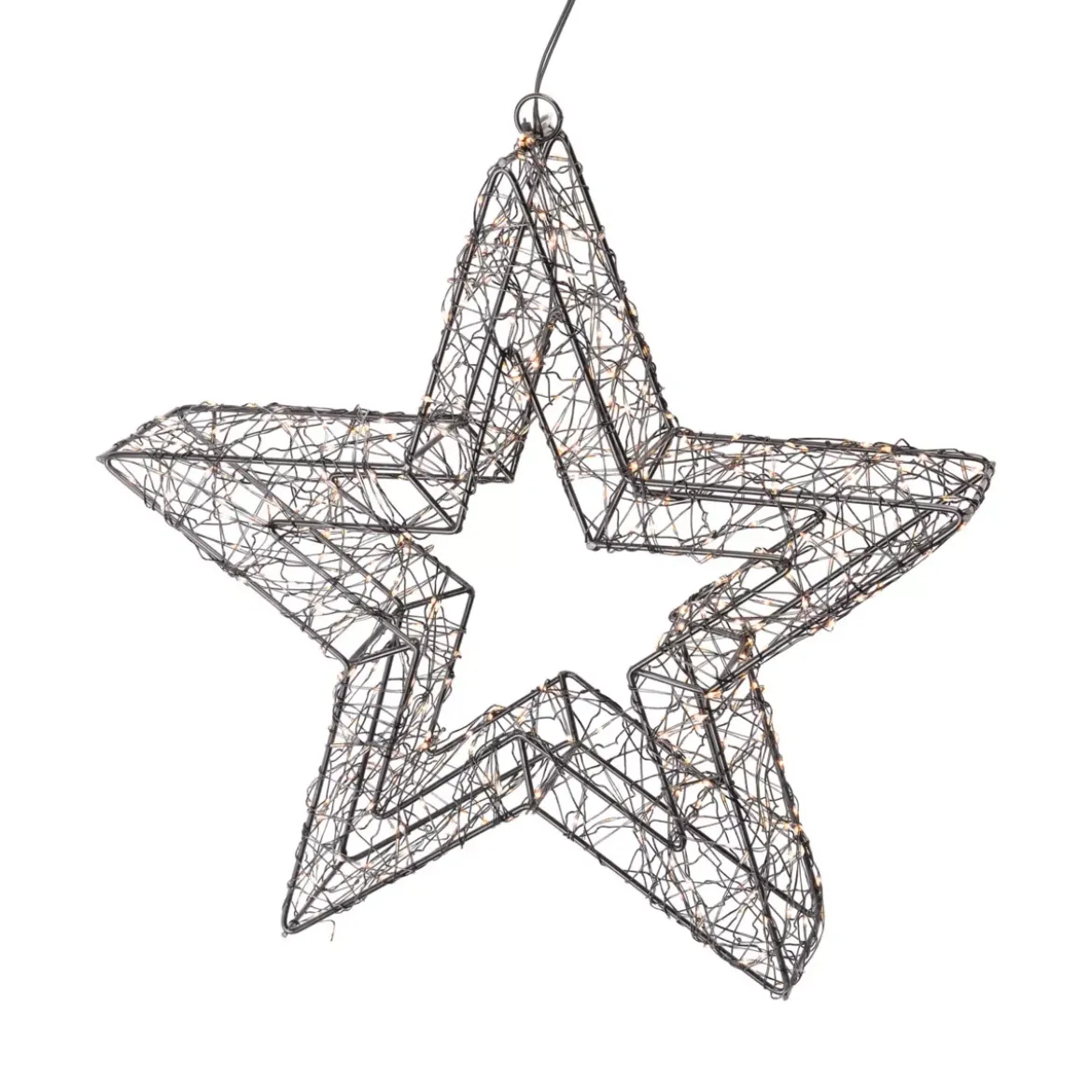 Stella luminosa da appendere 500 Micro LED (D38 cm) Star Light Nero e bianco caldo