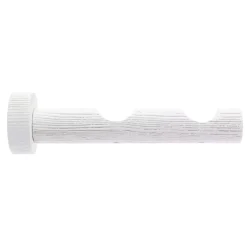 Support doppio bastone per tenda in legno cerusato (L15 cm x D 28 mm) Soren Bianco
