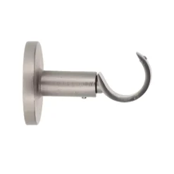 Supporto bastone tenda a piattina fisso (L65 / D28 mm) Lino Argento opaco