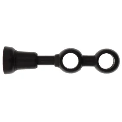 Supporto doppio fisso in legno per asta (L21,5 cm/ D28) Nils Nero opaco
