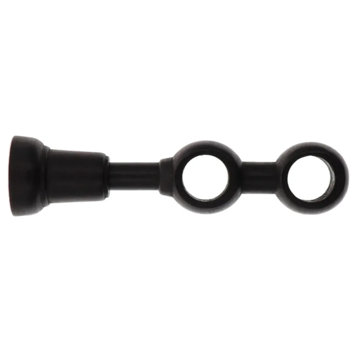 Supporto doppio fisso in legno per asta (L21,5 cm/ D28) Nils Nero opaco