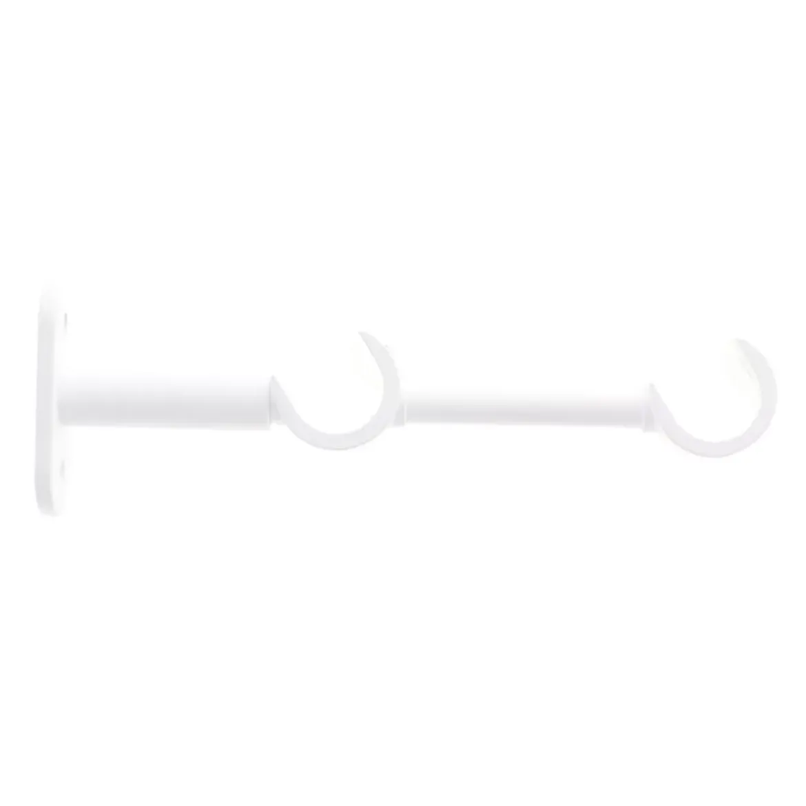 Supporto doppio per asta fissa in metallo (L16 cm / D20 mm) Jim grondaia Bianco opaco