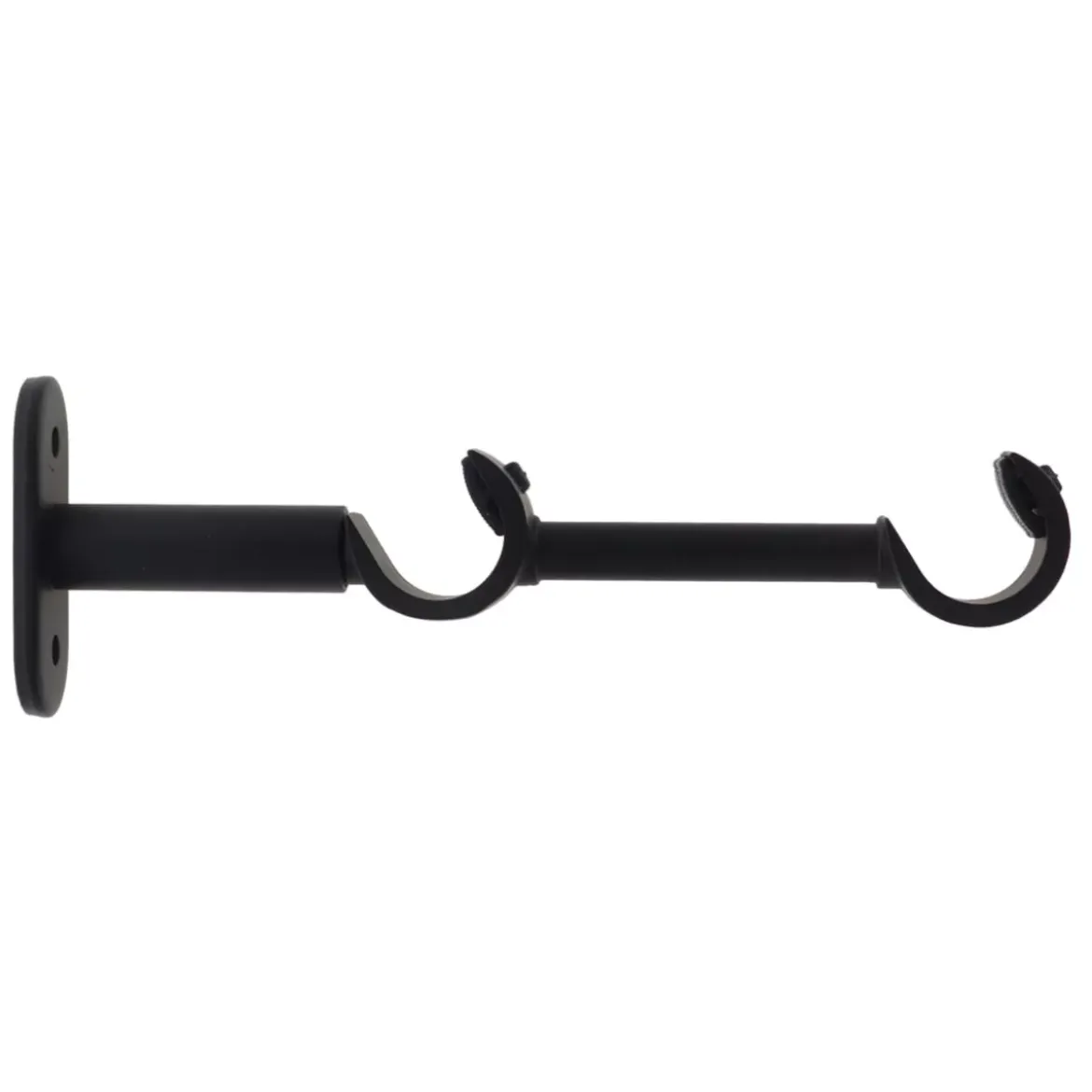 Supporto doppio per asta fissaggio in metallo (L16 cm /D20 mm) Jim grondaia Nero opaco