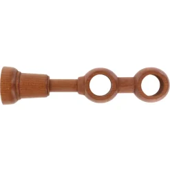 Supporto doppio per asta fissaggio in legno (L21.5 cm /D28 mm) Nils Naturale