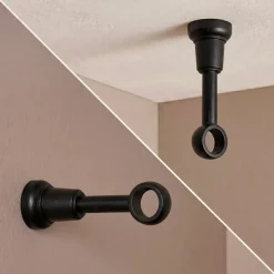Supporto per asta estensibile in legno (L140 - 160 cm/ D28 mm) Nils Nero opaco