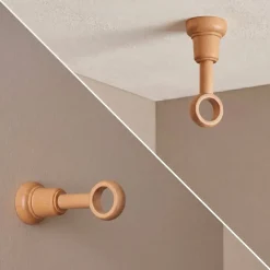 Supporto per asta estensibile in legno (L140 - 160 / D28 mm) Nils Beige Verniciato