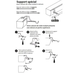 Supporto per bastone per cassettone dell'avvolgibile (L135 / D28 mm) Bianco satinato