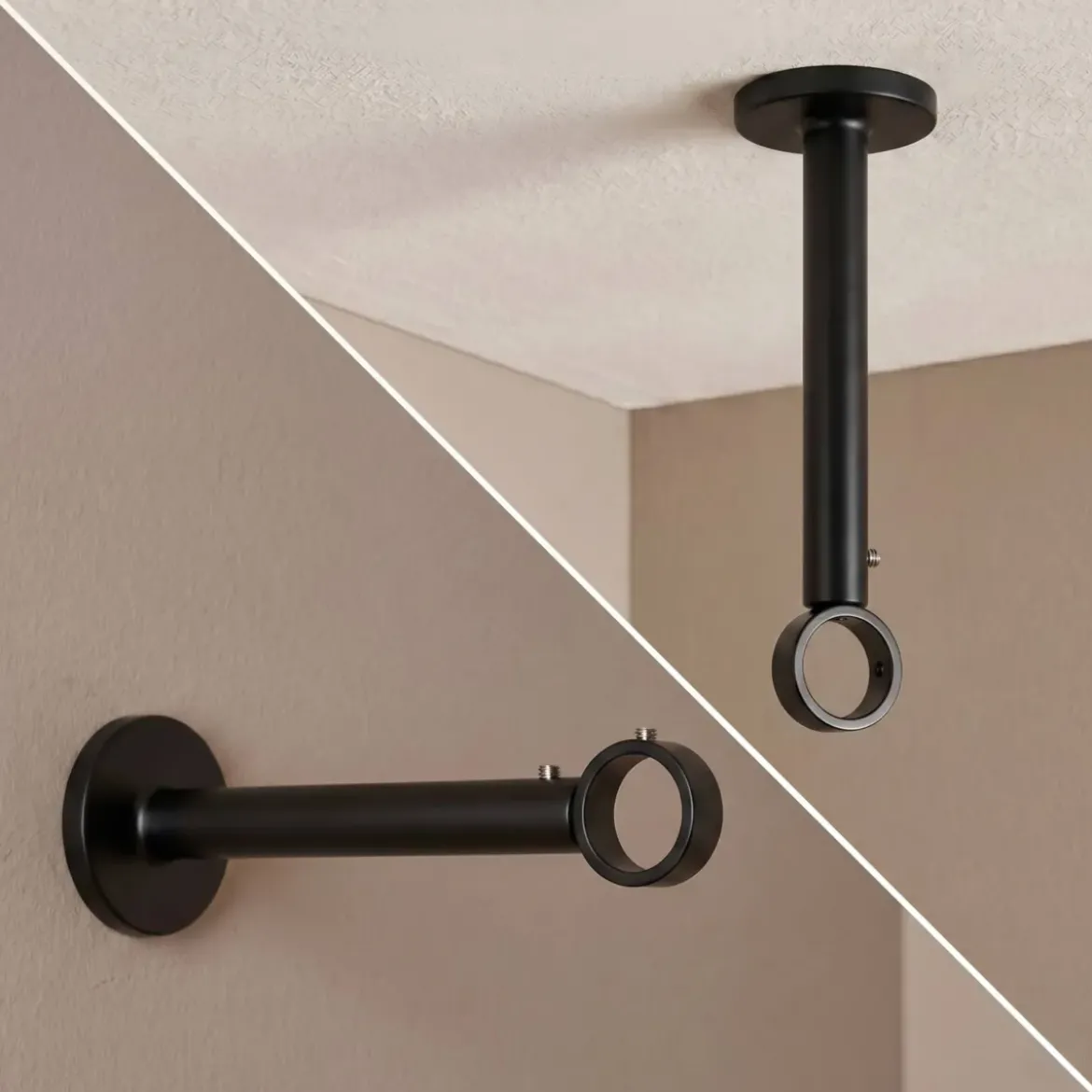 Supporto regolabile (L155 - L195 / D28) Lino Nero