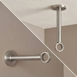 Supporto regolabile (L155/L195 cm - Ø28 mm) Argento opaco