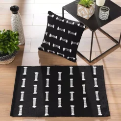 Tappeto cotone (50 x 80 cm) Juline Nero