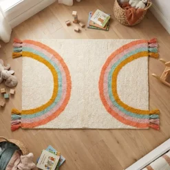 Tappeto cotone bambino (150 x 100 cm) Arcobaleno Multicolore