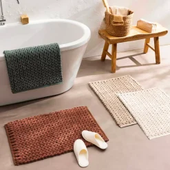 Tappeto da bagno in cotone (50 x 80 cm) Ariel Terracotta