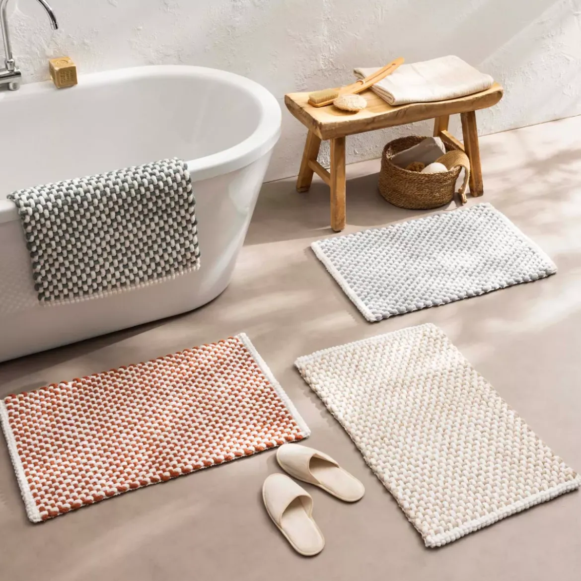 Tappeto da bagno in cotone (50 x 80 cm) Rafael Beige