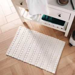 Tappeto da bagno in cotonee (80 cm) Cleonis Bianco