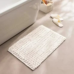 Tappeto da bagno in cotone (50 x 80 cm) Ariel Ecru
