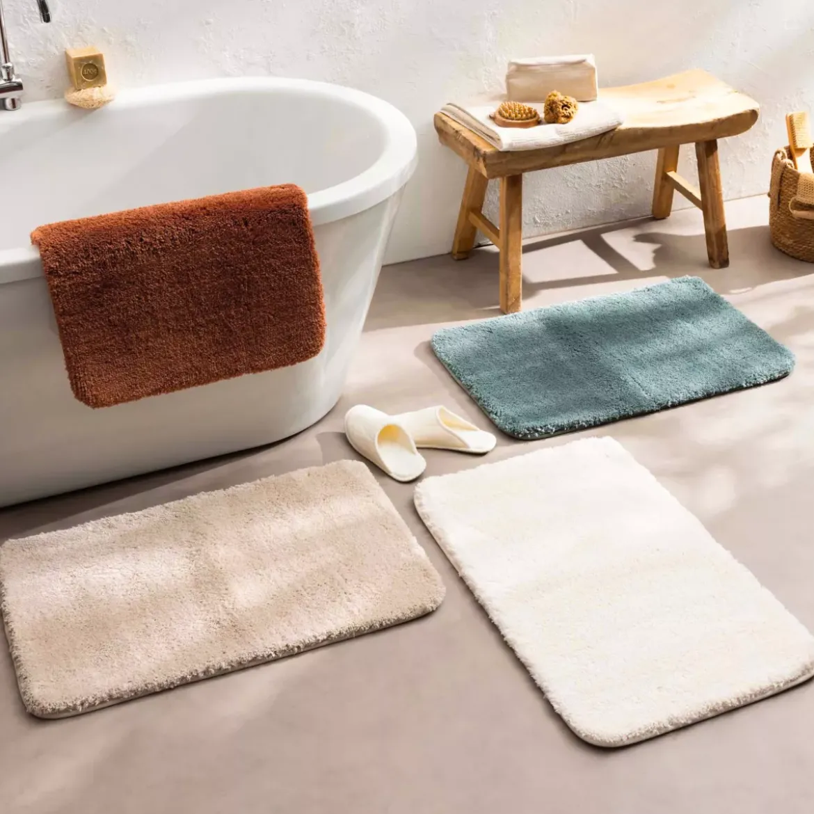 Tappeto da bagno in microfibra (50 x 80 cm) Maël Terracotta