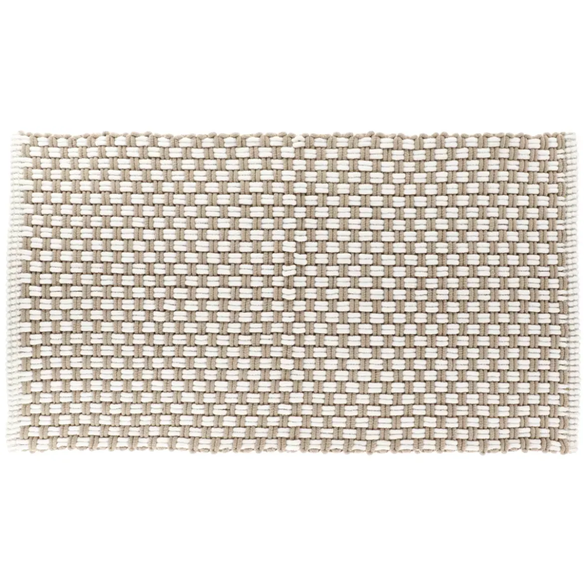 Tappeto da bagno in microfibra a maglia (45 x 90 cm) Cuzco Tortora e Beige