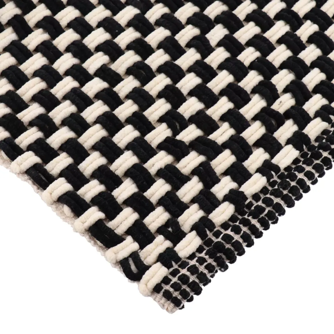 Tappeto da bagno in microfibra a maglia (45 x 90 cm) Nero e Beige