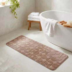 Tappeto da bagno rettangolare in memory foam (45 x 120 cm) Motivo Cappuccino