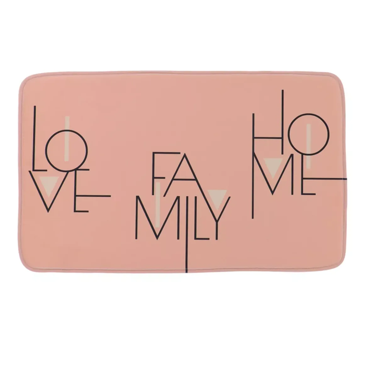 Tappeto da bagno rettangolare in microfibra (45 x 75 cm) Minimalist Rosa cipria
