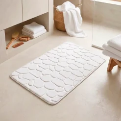 Tappeto da bagno rettangolare memory foam (50 x 80 cm) Galeo Bianco