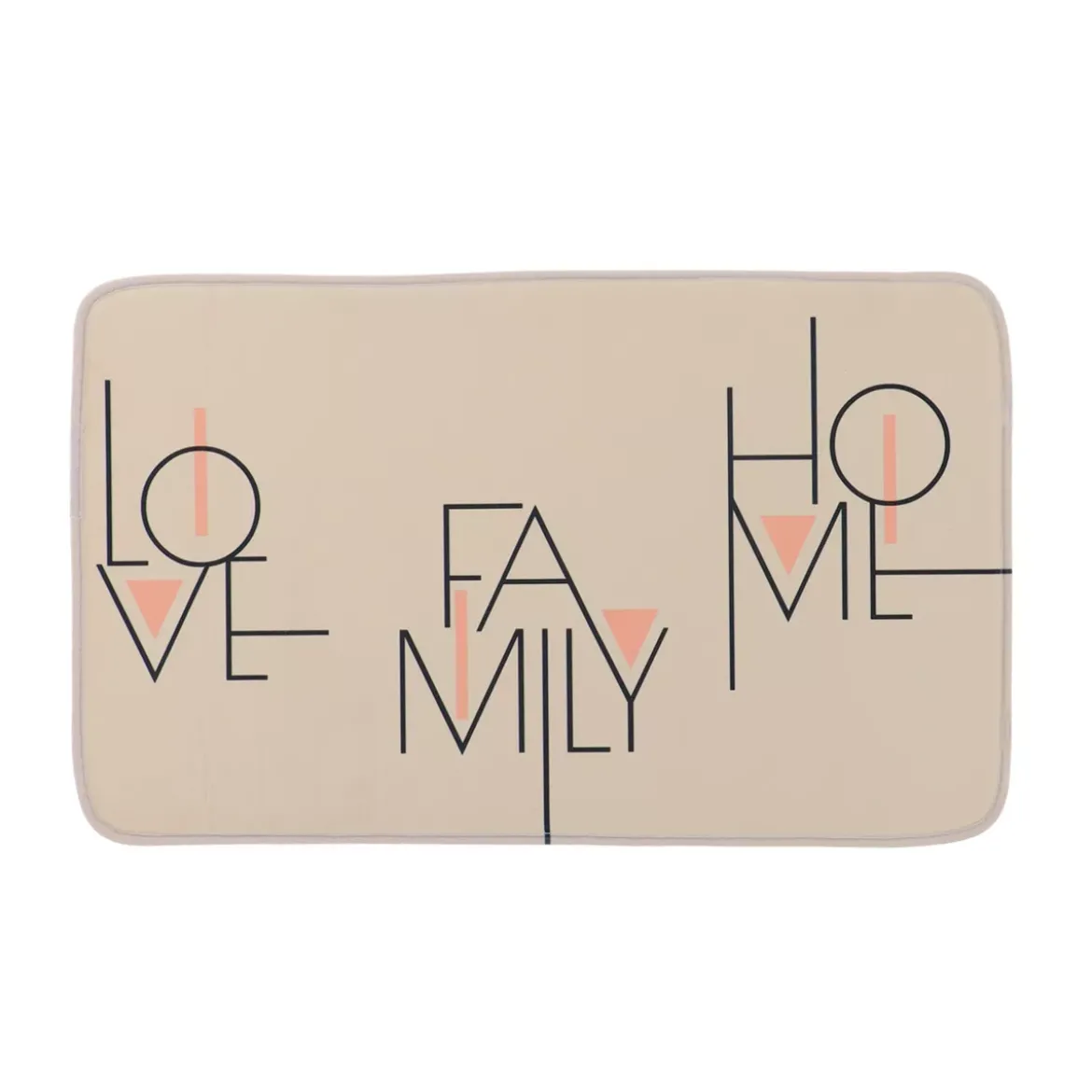 Tappeto da bagno rettangolare in microfibra (45 x 75 cm) Minimalist Beige grigio