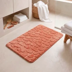 Tappeto da bagno rettangolare memory foam (50 x 80 cm) Galeo Rame