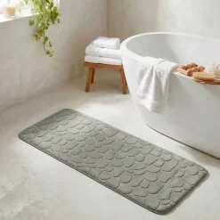 Tappeto da bagno rettangolare memory foam (50 x 120 cm) Galeo Verde cachi