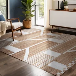 Tappeto da soggiono rettangolare juta (140 x 200 cm) Parigi Beige