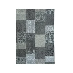 Tappeto da soggiorno rettangolare jacquard (160 x 230 cm) Rishi Nero e grigio