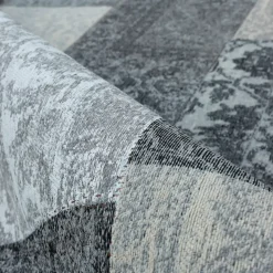 Tappeto da soggiorno rettangolare jacquard (160 x 230 cm) Rishi Nero e grigio