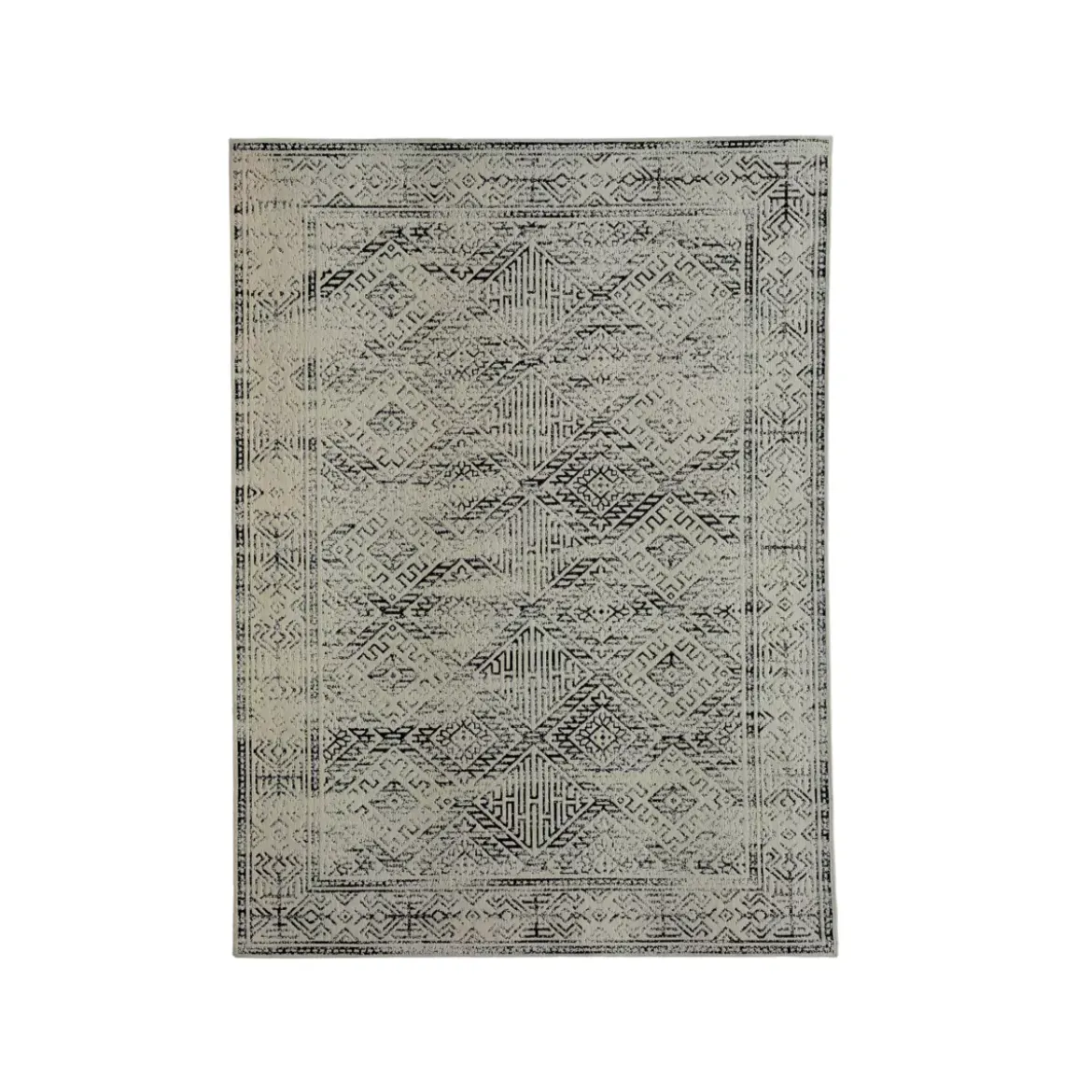 Tappeto da soggiorno rettangolare jacquard (140 x 200 cm) Zahra Nero