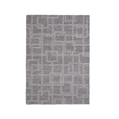 Tappeto da soggiorno rettangolare in lana tafted (140 x 200 cm) Yutoo Grigio