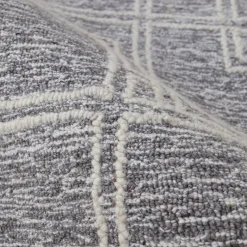 Tappeto da soggiorno rettangolare in lana tafted (140 x 200 cm) Yutoo Grigio