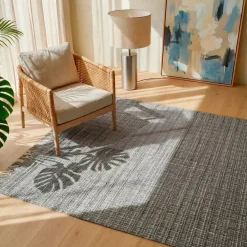 Tappeto da soggiorno rettangolare in materiale riciclato (140 x 200 cm) Priya Grigio