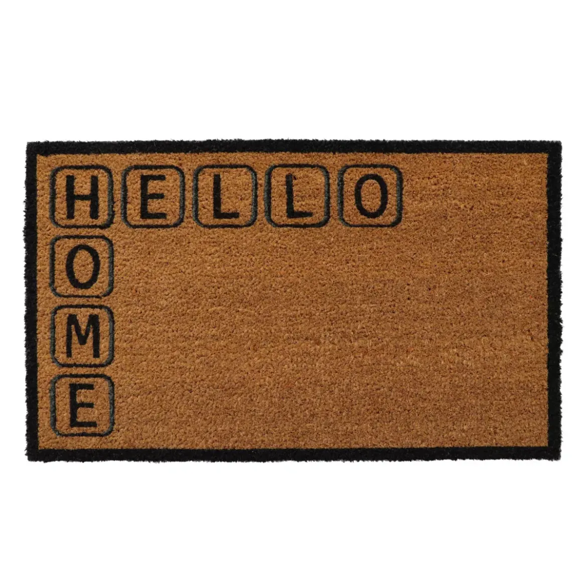 Tappeto di cocco (45 x 75 cm) Welcome Home Nero