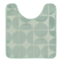 Tappeto per wc con memoria di forma (45 x 50 cm) Motivo Verde eucalipto