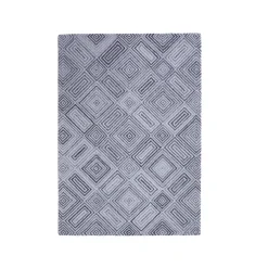 Tappeto rettangolare da soggiorno materiale riciclato tafted (140 x 200 cm) Shelton Grigio