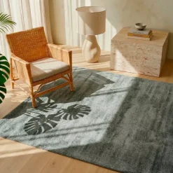 Tappeto rettangolare da soggiorno tessuto (160 x 230 cm) Antico Grigio