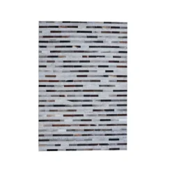 Tappeto rettangolare da soggiorno in lana jacquard (140 x 200 cm) Sanjay Grigio
