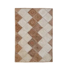 Tappeto rettangolare per sala in iuta intrecciato a mano (140 x 200 cm) Advay Beige