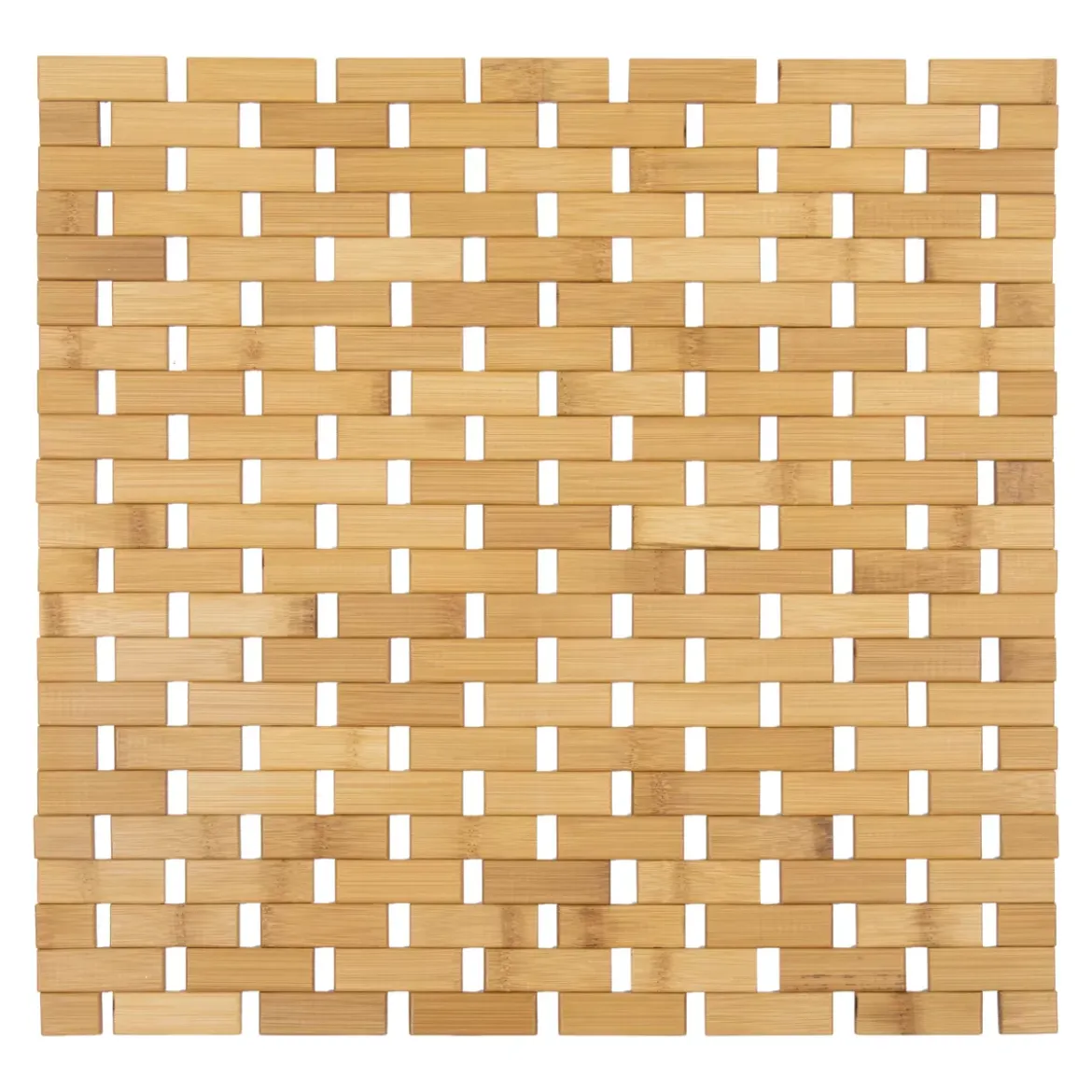 Tappeto da bagno Grata quadrato in bambù (45 x 45 cm) Antiscivolo Beige