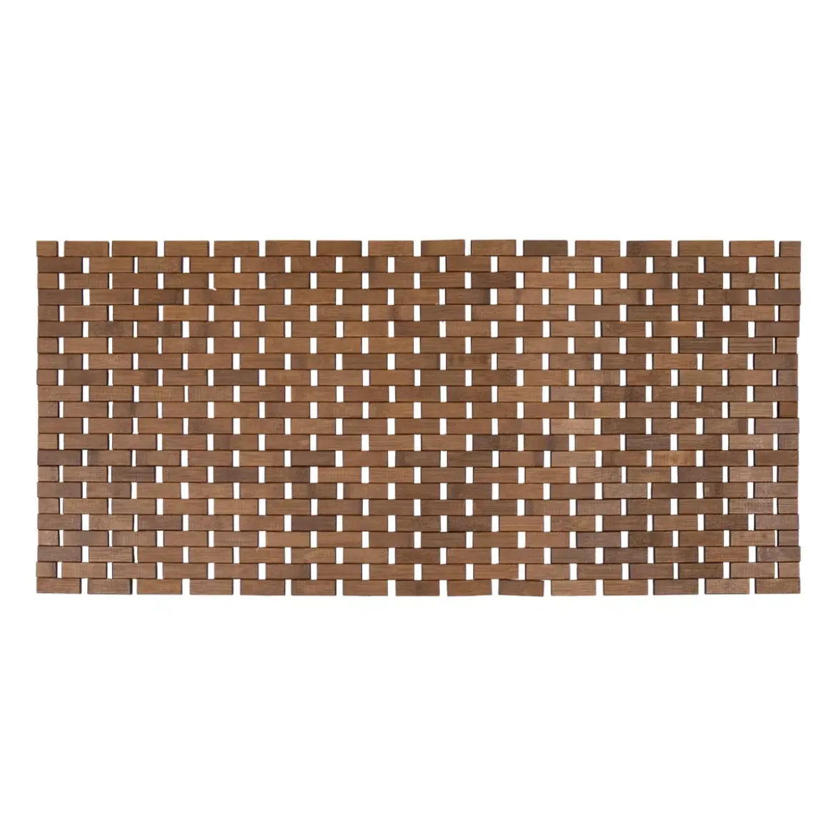 Tappeto da bagno Grigliato rettangolare in bambù (45 x 100 cm) Antiscivolo Marrone